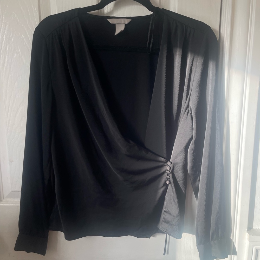 H&M Black wrap Longsleeve blouse
